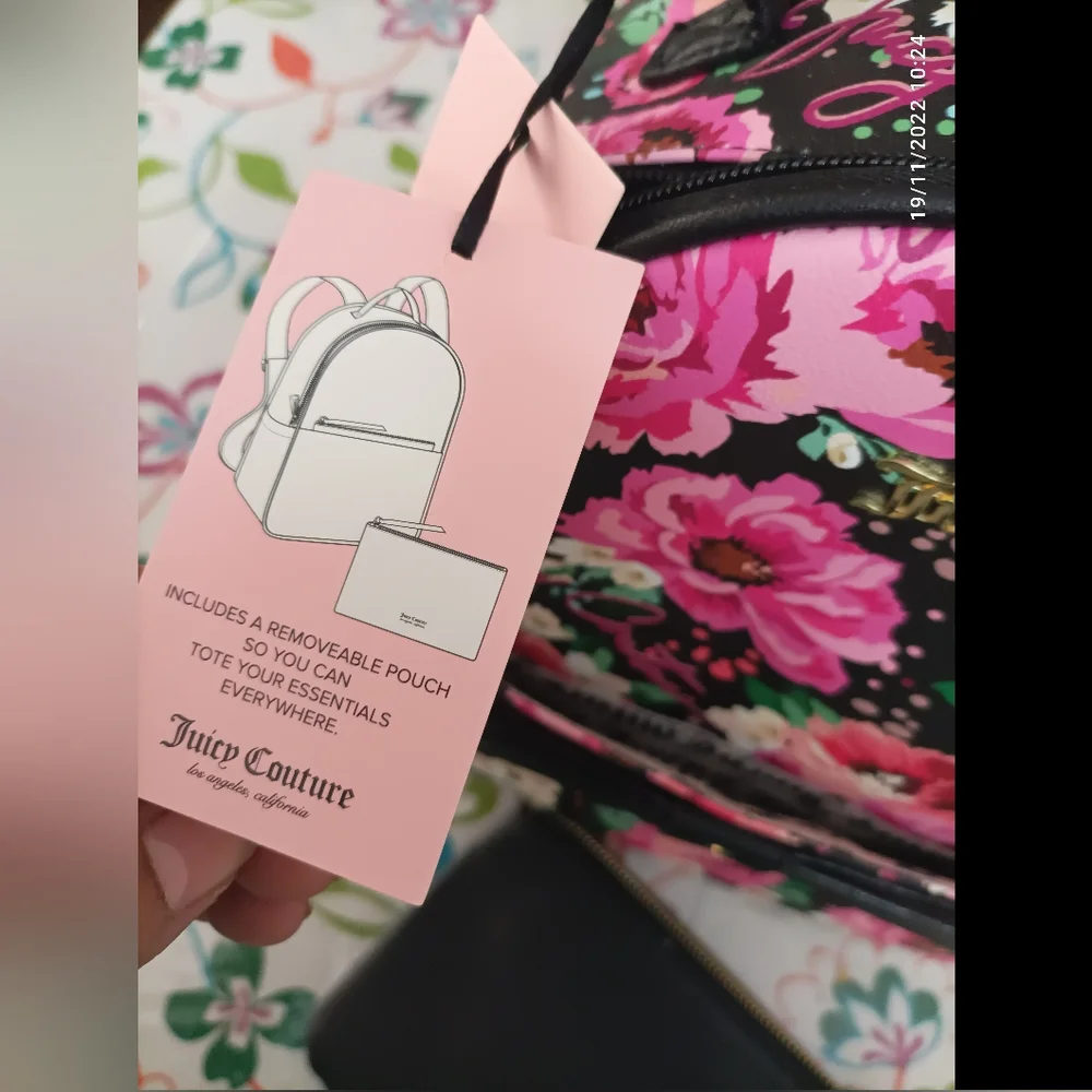 Authentic Floral Juicy Couture Peek-A-Bow Backpack NWT - Picture 2 of 14